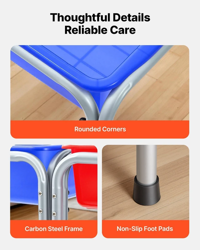 Alt view image 6 of 8 - VEVOR Sensory Table for Toddlers, Kids 2-Station Sand and Water Adjustable Play Table with Detachable Storage Bins and Non-Slip Feet, Carbon Steel Frame, Rounded Corners, for Boys and Girls Exploring