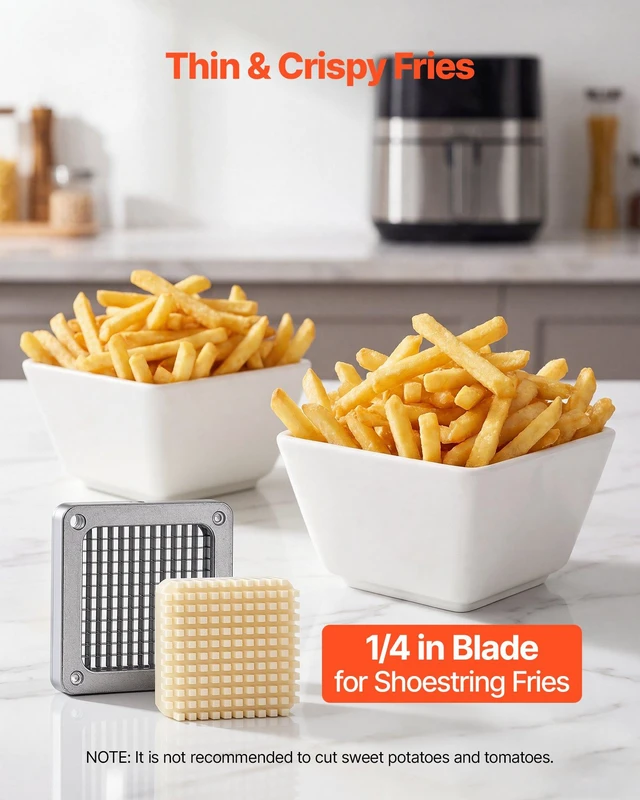 Alt view image 3 of 8 - VEVOR French Fry Cutter, 1/4" Blade Commercial Potato Chopper, Lever-Action Vegetable Dicer with Ergonomic Handle, Stainless Steel Potato Slicer for Thin Cut Fries, Onion, Carrots, Bell Pepper