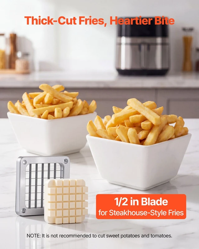Alt view image 3 of 8 - VEVOR French Fry Cutter, 1/2" Blade Commercial Vegetable Chopper, Lever-Action Vegetable Dicer with Ergonomic Handle, Stainless Steel Potato Slicer for Thick Cut Fries, Onion, Carrots, Bell Pepper