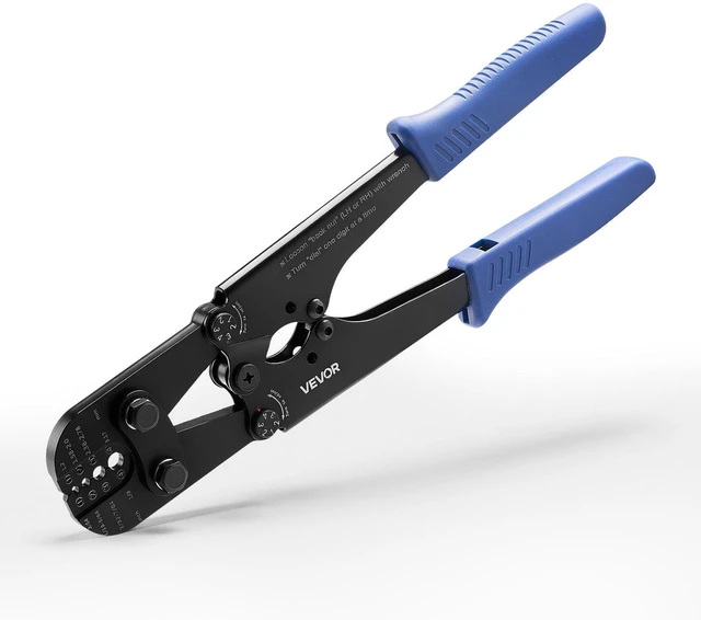 Main image of VEVOR Crimping Tool, 3/64" - 1/8" Steel Wire Rope Crimper, with Clear Metric and Imperial Markings, Adjustable Force, Crimp Pliers for Aluminum Oval and Dual Sleeves, and Annealed Copper Sleeves