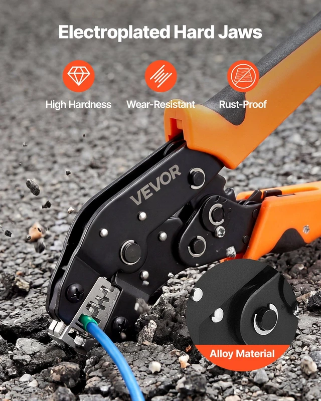 Alt view image 4 of 8 - VEVOR Crimping Tool, 24-12 AWG Ratcheting Wire Crimper Tool, Labor-Saving Electrical Terminal Crimp Pliers with Clear Metric & AWG Markings, Quick Release, Adjustable Pressure for Multiple Terminals
