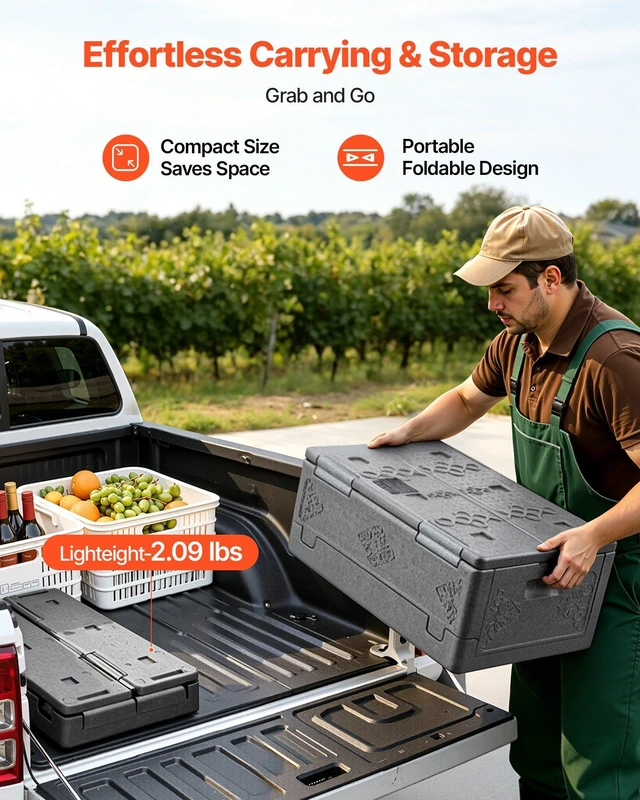 Alt view image 5 of 8 - VEVOR Collapsible Insulated Food Warmer, 40 Qt Non-Electrical Thermal Carrier, Lightweight and High-rigidity EPP Hot Box, for Delivery, Transport, Catering BBQ Event, Keeps Warm/Cold 4 Hours (Gray)