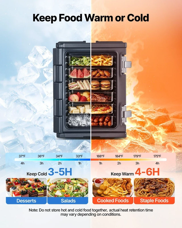 Alt view image 2 of 8 - VEVOR Insulated Food Pan Carrier, 95 Qt Non-Electrical Food Warmer, with Wheel & 304 Stainless Steel Latch, LLDPE Stackable Hot Box, for Various Pan Sizes(NOT Included), Fit Catering BBQ Event(Black)