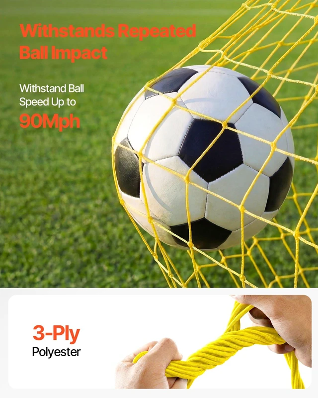 Alt view image 4 of 8 - VEVOR Soccer Rebounder Net, 2-in-1 Soccer Goal Rebounder, Thickened Fiberglass Poles Iron Pipe for Team Solo Control, Passing Practice, Easy Setup Ball Training Equipment for Teens & Adults, 72" x 43"