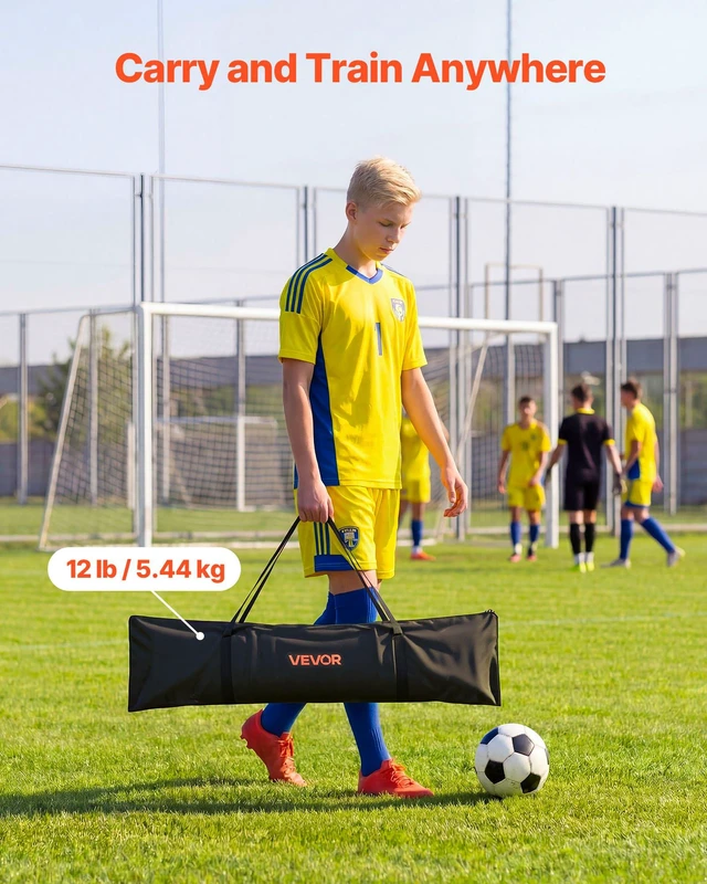 Alt view image 6 of 8 - VEVOR Soccer Rebounder Net, 2-in-1 Soccer Goal Rebounder, Thickened Fiberglass Poles Iron Pipe for Team Solo Control, Passing Practice, Easy Setup Ball Training Equipment for Teens & Adults, 72" x 43"