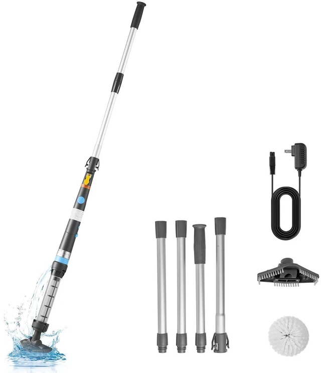 Main image of VEVOR Handheld Pool Vacuum, 8.5 GPM Cordless Spa Hot Tub Vacuum with Extension Pole and 2 Brush Heads, 60 Mins Running Time, for Small Debris, Sand, Rechargeable Pool Cleaner for Above Ground Pools