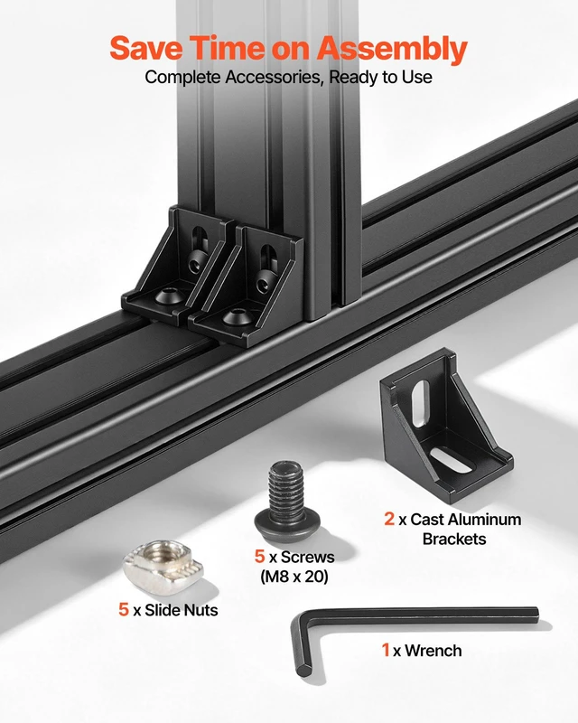 Alt view image 4 of 8 - VEVOR 2PCS 4080 Aluminum Extrusion Profile, 19.69 Inch 500 mm, T Slot European Standard Anodized Linear Rail, High-Strength Extruded Aluminum Rail, for 3D Printer Parts and CNC DIY Workbench, Black