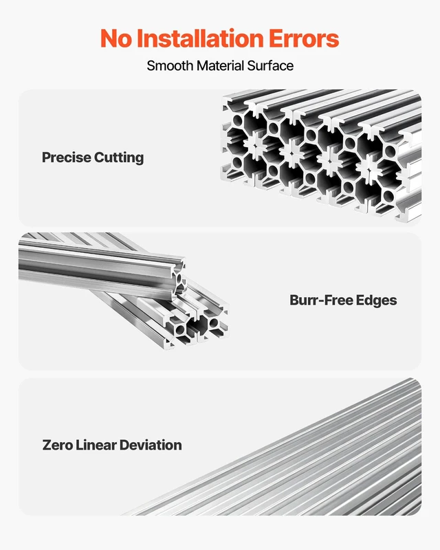 Alt view image 3 of 8 - VEVOR 10PCS 2020 Aluminum Extrusion Profile, 48 Inch 1220 mm, T Slot European Standard Anodized Linear Rail, High-Strength Extruded Aluminum Rail, for 3D Printer Parts and CNC DIY Workbench, Silver