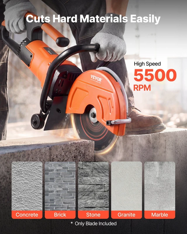 Alt view image 3 of 8 - VEVOR Diamond Blades 9 inch, 3-Pack Concrete Saw Blade Set, 7/8 in Arbor, High-Hardness Diamond Segments, 65Mn Steel Core, Dry Wet Cutting, Clean Edges for Concrete, Masonry, Brick, Stone, Granite