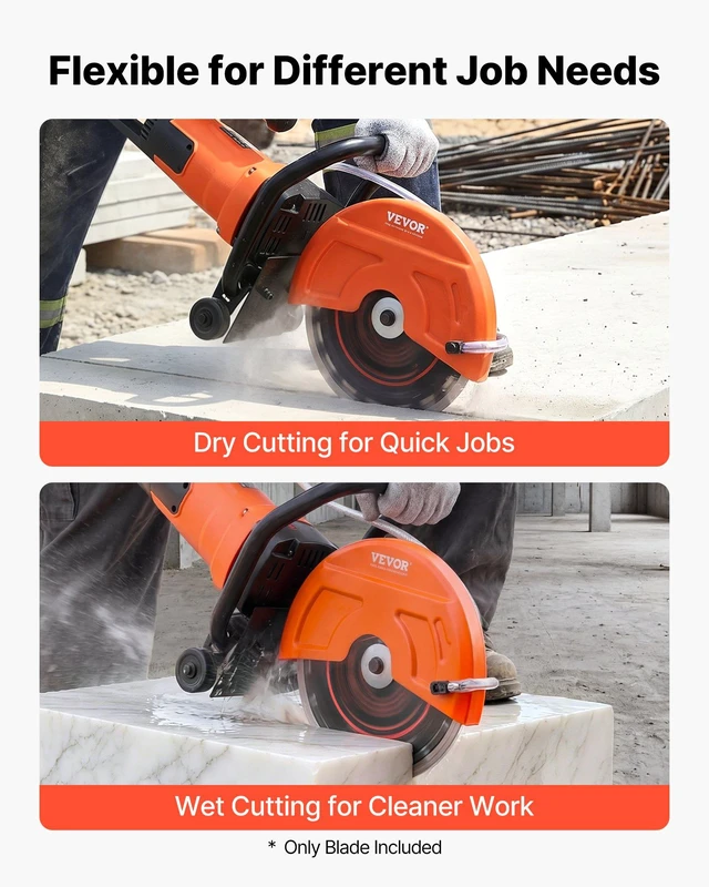 Alt view image 5 of 7 - VEVOR Diamond Blades 12 inch, 3-Pack Concrete Saw Blade Set, 1 in Arbor, High-Hardness Diamond Segments, 65Mn Steel Core, Dry Wet Cutting, Clean Edges for Concrete, Masonry, Brick, Stone, Granite