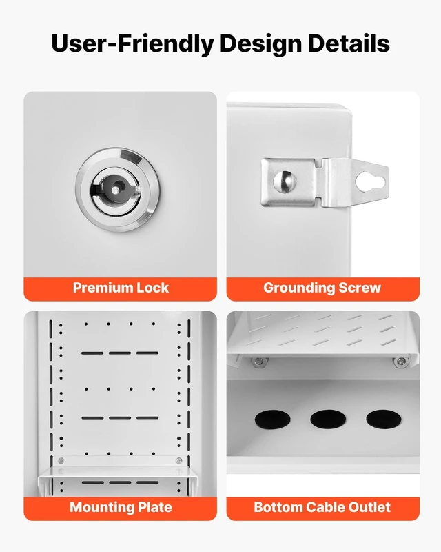 Alt view image 6 of 8 - VEVOR Outdoor Electrical Box, Cold-Rolled Steel, Electrical Junction Box with Thermostat and Fan, Rain Hood, Ventilated Design, IP65 Waterproof Hinged Enclosure, Wall/Pole Mounted, 16 x 12 x 8 in