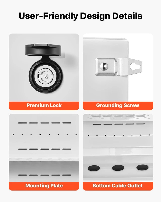 Alt view image 6 of 8 - VEVOR Outdoor Electrical Box, Cold-Rolled Steel, Electrical Junction Box with Thermostat and Fan, Rain Hood, Ventilated Design, IP65 Waterproof Hinged Enclosure, Wall/Pole Mounted, 20 x 16 x 8 in