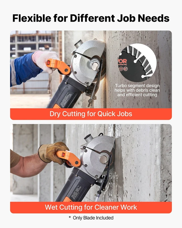 Alt view image 6 of 8 - VEVOR Diamond Blades 5.24 inch, 5-Pack Wall Chaser Saw Blade Cutting Blade, 0.79 in Arbor, High-Hardness Diamond Segments, 65Mn Steel Core, Dry Wet Cutting, Clean Edges for Concrete Brick Stone Cement