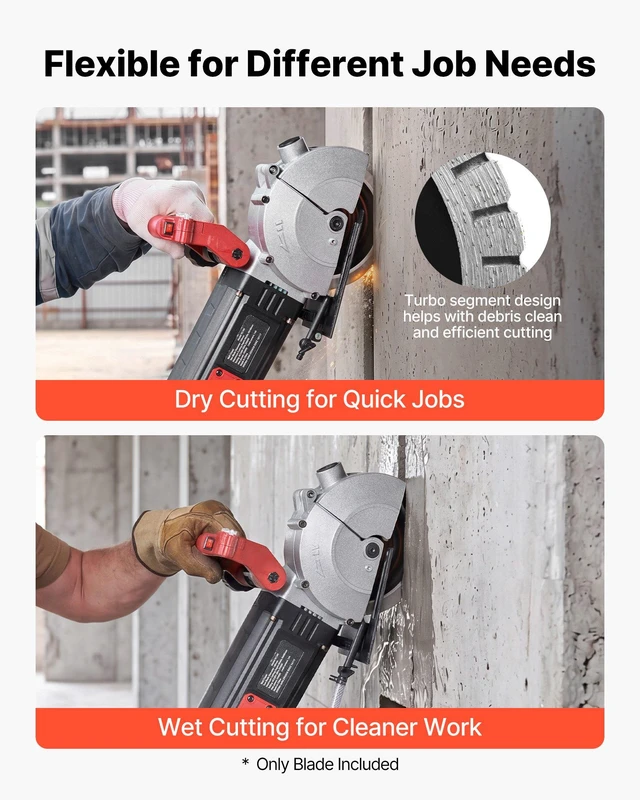 Alt view image 6 of 8 - VEVOR Diamond Blades 6.3 inch, 5-Pack Wall Chaser Saw Blade Cutting Blade, 0.87 in Arbor, High-Hardness Diamond Segments, 65Mn Steel Core, Dry Wet Cutting, Clean Edges for Concrete Brick Stone Cement