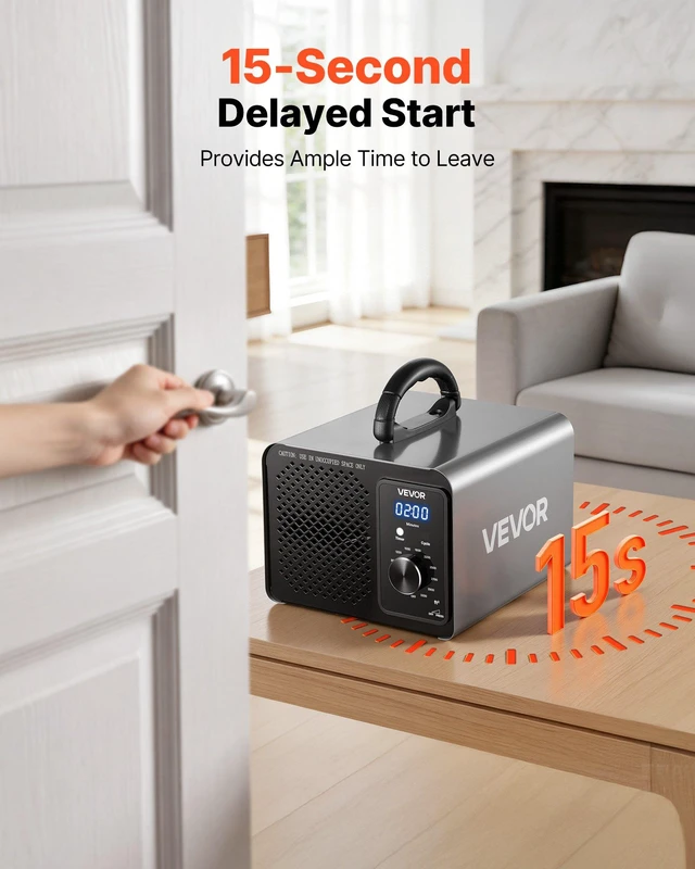Alt view image 5 of 8 - VEVOR Ozone Generator, 36000mg/h Commercial Ozone Machine, 15s Delayed Start & Timer & Rotary Encoder Knob & Odor-Treatment Cycle Mode, Industrial Deodorizer for Car, Smoke Odorss,Up to 3200 sq.ft