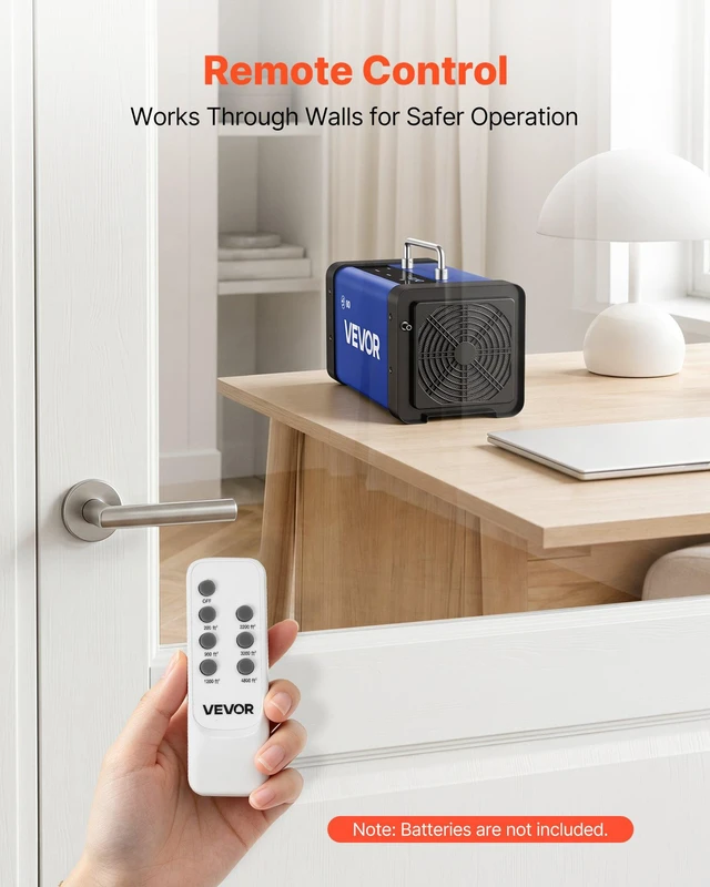 Alt view image 5 of 8 - VEVOR Ozone Generator, 60000mg/h Commercial Ozone Machine, with 15s Delayed Start & Dual-Hose Water Mode & LCD Touchscreen, Industrial Deodorizer for Car, Smoke, Home Odors, Up to 4800 sq.ft