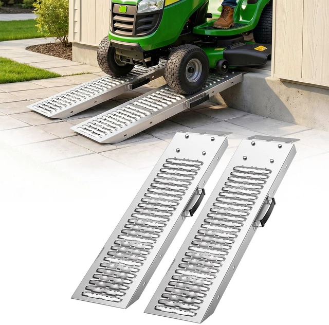 Main image of VEVOR Trailer Ramps, 2PCS 39 x 9 in, Heavy-Duty Steel ATV Ramp Set with Anti-Slip Plates, 1200LBS Combined Capacity Loading Ramps for Motorcycles, Lawn Mowers, Farm Tractors, Carts