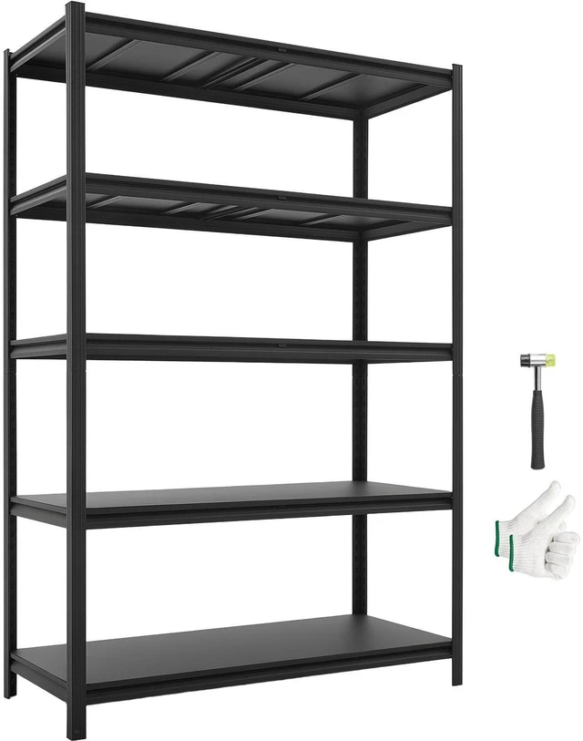 Main image of VEVOR Storage Shelves, 5-Tier Adjustable, 3000 lbs Capacity, Heavy Duty Garage Storage Shelving Unit, Metal Utility Rack Shelf, for Garage Workshop Warehouse Basement, 48.43" W x 20.55" D x 71.38" H