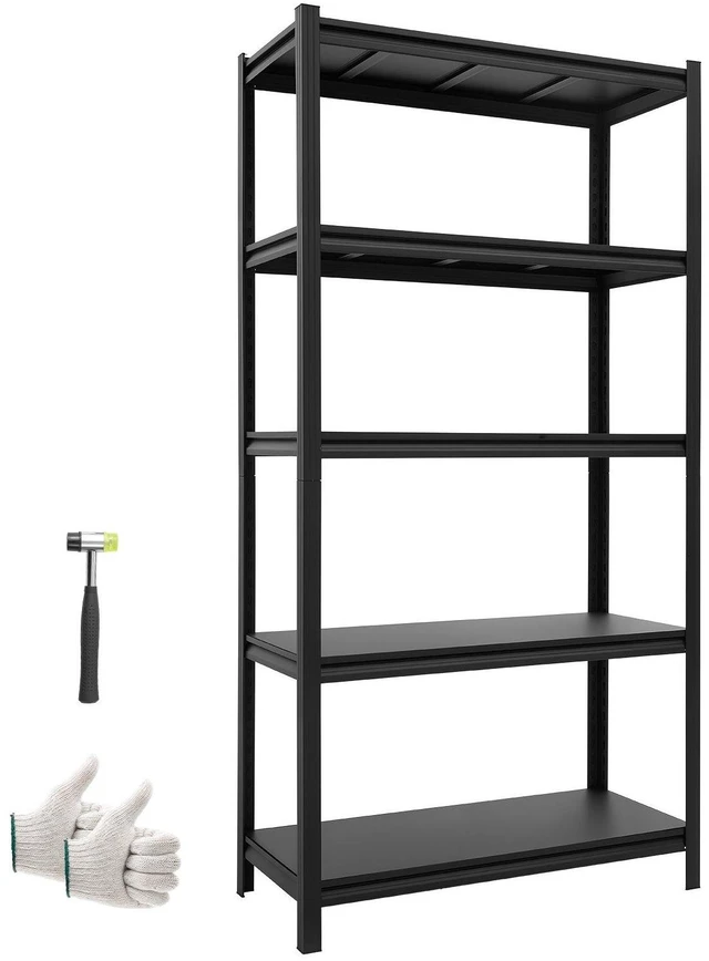 Main image of VEVOR Storage Shelves, 5-Tier Adjustable, 3000 lbs Capacity, Heavy Duty Garage Storage Shelving Unit, Metal Utility Rack Shelf, for Garage Warehouse Basement Kitchen, 36.42" W x 16.42" D x 71.38" H