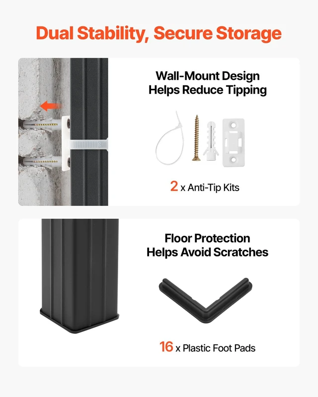 Alt view image 7 of 8 - VEVOR Storage Shelves, 5-Tier Adjustable, 3000 lbs Capacity, Heavy Duty Garage Storage Shelving Unit, Metal Utility Rack Shelf, for Garage Warehouse Basement Kitchen, 36.42" W x 16.42" D x 71.38" H