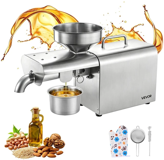 Main image of VEVOR Oil Press Machine, 8.27 LBS/H Capacity, 750W Oil Extractor Machine, Automatic Electric Oil Maker for Home Commercial Use, 122572 Hot Pressing for Peanuts Sesames Soybeans Almonds