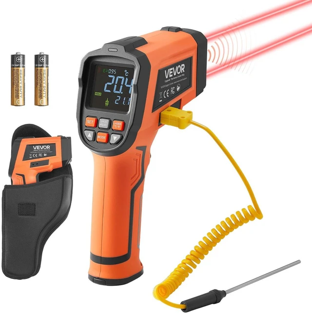 Main image of VEVOR Infrared Thermometer, -22 to 2912 Dual-Mode IR Thermometer Gun with K-Type Thermocouple, Dual Laser Heat Temperature Gun Non-Contact for Metal Smelting/Engine/Industry/Cooking (Not for Human)