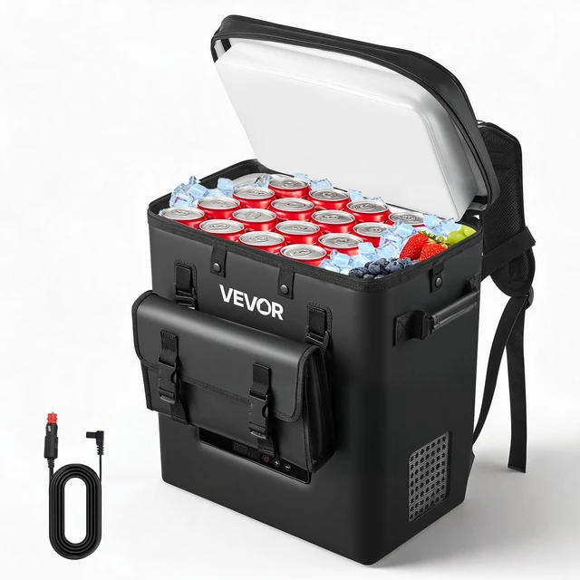Main image of VEVOR 12 Volt Refrigerator, 13.7 QT/ 13L Car Fridge, Portable Electric Freezer Compressor, 12V/24V DC, 21 to 50/ -6 to 10, for Truck Van RV SUV Boat Travel Camping Road Trips