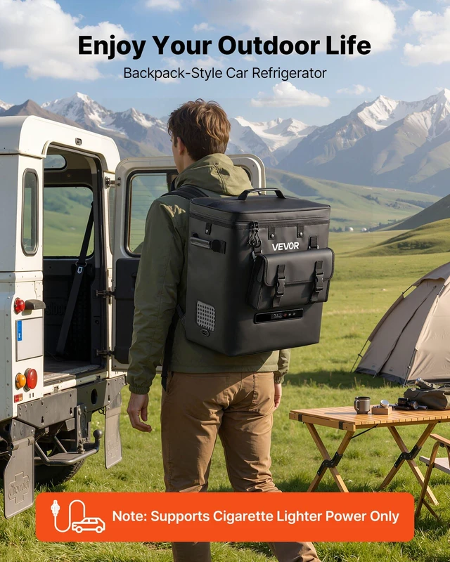 Alt view image 5 of 8 - VEVOR 12 Volt Refrigerator, 13.7 QT/ 13L Car Fridge, Portable Electric Freezer Compressor, 12V/24V DC, 21 to 50/ -6 to 10, for Truck Van RV SUV Boat Travel Camping Road Trips