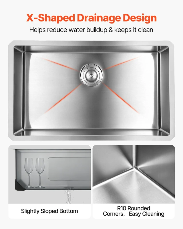 Alt view image 5 of 8 - VEVOR 30-inch Kitchen Undermount Single Bowl Sinks, Stainless Steel Drop-In Farmhouse Basin with Accessories, Household Dishwasher Sinks for RV, Prep Kitchen, Laundry Room, Bar
