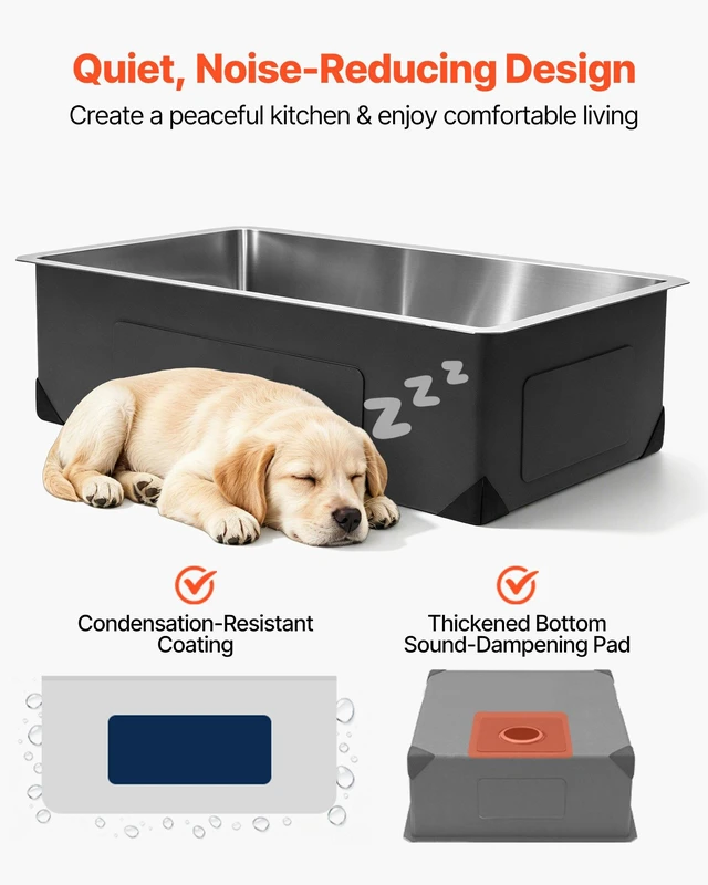 Alt view image 6 of 8 - VEVOR 30-inch Kitchen Undermount Single Bowl Sinks, Stainless Steel Drop-In Farmhouse Basin with Accessories, Household Dishwasher Sinks for RV, Prep Kitchen, Laundry Room, Bar