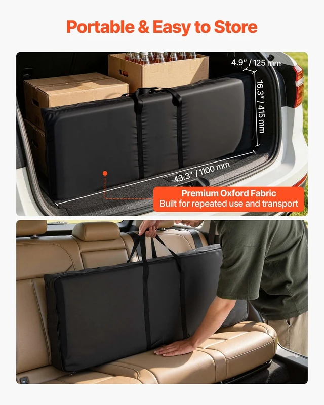 Alt view image 6 of 8 - VEVOR Folding Portable Bar Table, 43.3 x 15.2 x 34.8 in, with Carry Bag, Storage Shelf, and Detachable Skirt, Quick and Easy Setup, Foldable Mobile Bartending Station for Events, Party, Tradeshow