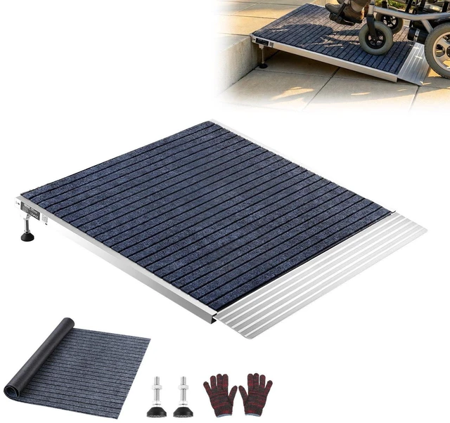 Main image of VEVOR Threshold Ramp for Doorways, 36 x 36 in, Platform Aluminum Wheelchair Ramp with Adjustable Height, Non-Slip Door Threshold Ramps, 700 lbs Load Capacity, for Home Steps, Wheelchairs, Walkers