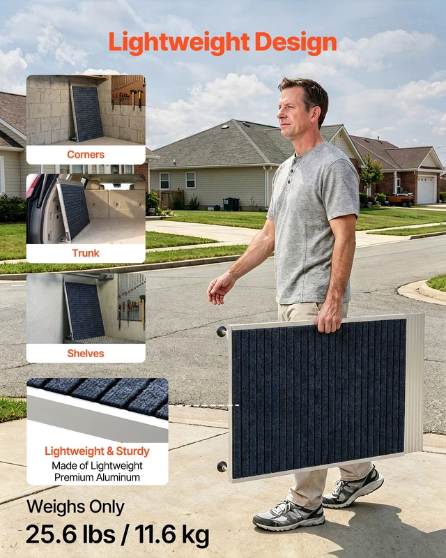 Alt view image 4 of 8 - VEVOR Threshold Ramp for Doorways, 36 x 36 in, Platform Aluminum Wheelchair Ramp with Adjustable Height, Non-Slip Door Threshold Ramps, 700 lbs Load Capacity, for Home Steps, Wheelchairs, Walkers