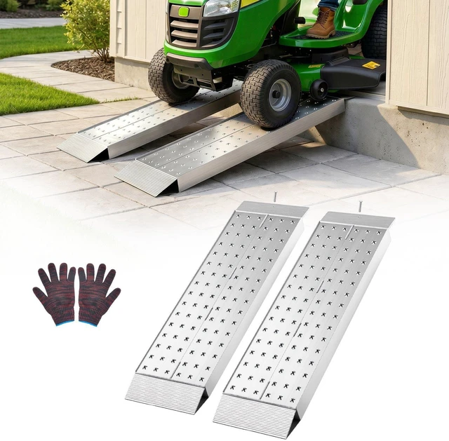 Main image of VEVOR Aluminum Trailer Ramps, 2PCS 39 x 12 in, Heavy-Duty ATV Ramp Set with Anti-Slip Plates, 3000LBS Combined Capacity Loading Ramps for Motorcycles, Lawn Mowers, Farm Tractors, Carts