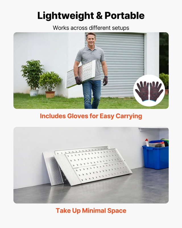 Alt view image 6 of 8 - VEVOR Aluminum Trailer Ramps, 2PCS 39 x 12 in, Heavy-Duty ATV Ramp Set with Anti-Slip Plates, 3000LBS Combined Capacity Loading Ramps for Motorcycles, Lawn Mowers, Farm Tractors, Carts