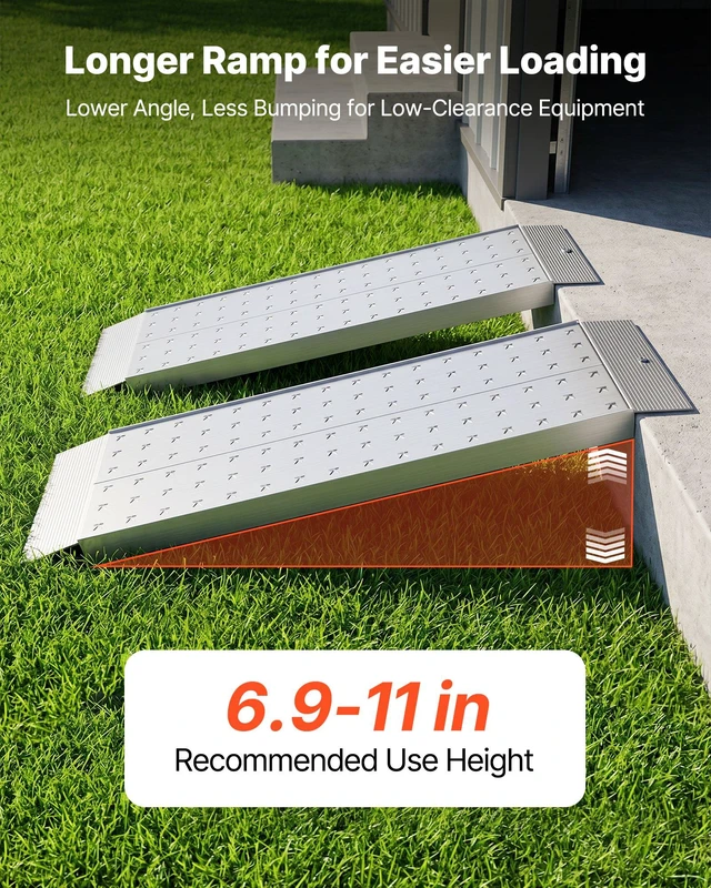 Alt view image 5 of 8 - VEVOR Aluminum Trailer Ramps, 2PCS 39 x 12 in, Heavy-Duty ATV Ramp Set with Anti-Slip Plates, 3000LBS Combined Capacity Loading Ramps for Motorcycles, Lawn Mowers, Farm Tractors, Carts