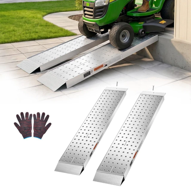 Main image of VEVOR Aluminum Trailer Ramps, 2PCS 55 x 12 in, Heavy-Duty ATV Ramp Set with Anti-Slip Plates, 3000LBS Combined Capacity Loading Ramps for Motorcycles, Lawn Mowers, Farm Tractors, Carts