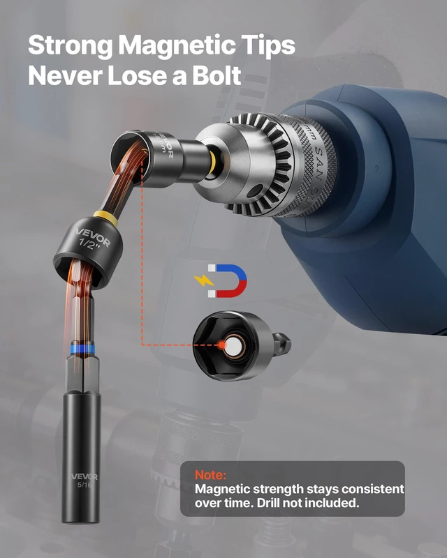 Alt view image 3 of 8 - VEVOR Master Magnetic Impact Nut Driver Set 55PCS, Metric & SAE Sizes, with Socket Adapters, Bit Holder, Wing Nut Driver, Pivoting Nutsetter, Quick Release Extension, Power Bits, Storage Box