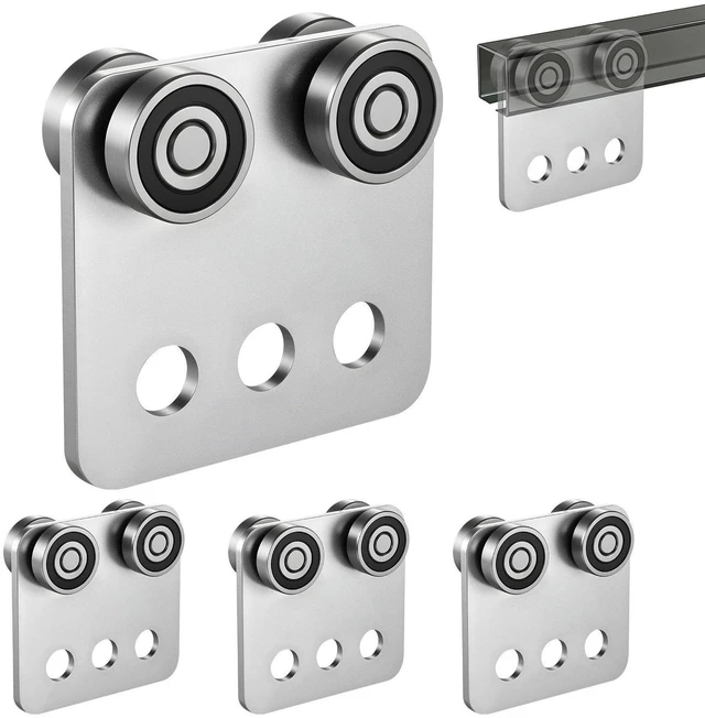 Main image of VEVOR 4 Wheel Trolley Assembly Rollers, 4 Pcs 1100 lbs Load, Dual Bearing Trolley Assembly for 1-5/8" Wide and All 1-5/8" or Taller Strut Channel, Heavy Duty Sliding Track System for Warehouse Garage