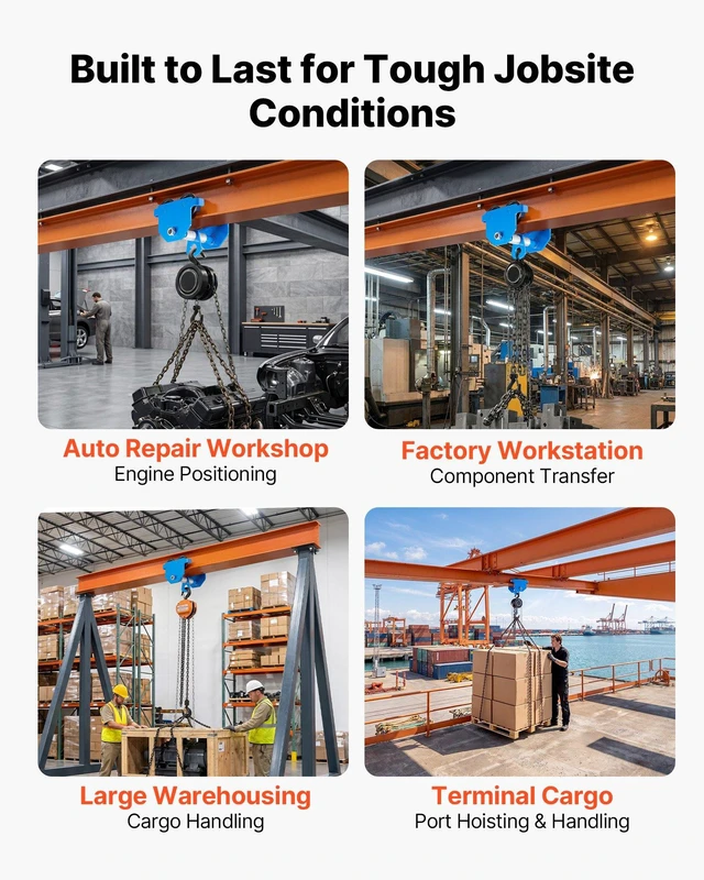 Alt view image 6 of 8 - VEVOR Manual Trolley, 1100 lbs/0.5 Ton Capacity, Push Beam Trolley with Dual Wheels, Adjustable for I-Beam Flange Width 2.1" to 5.5", Heavy Duty Carbon Steel Garage Hoist for Straight & Curved I Beam