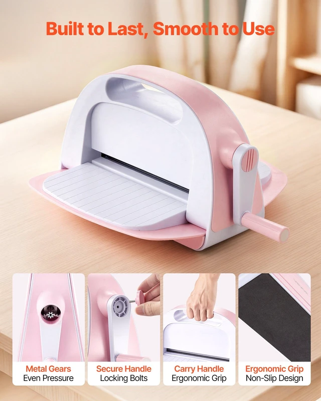 Alt view image 4 of 8 - VEVOR Manual Die Cutting and Embossing Machine, 9" Opening, Portable Die Cut Machine with Cutting Plates, Ergonomic Handle, Easy to Store, for Arts and Crafts, Scrapbooking, Card Making, Crafting