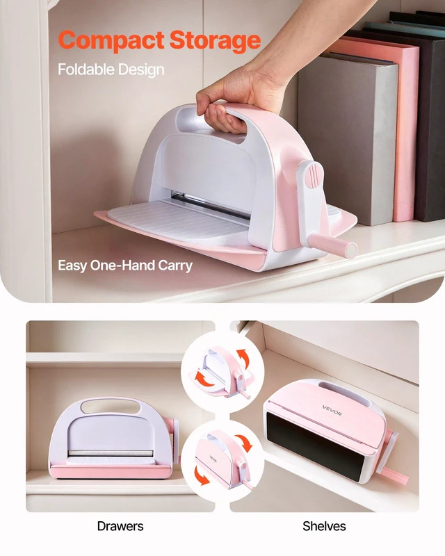 Alt view image 6 of 8 - VEVOR Manual Die Cutting and Embossing Machine, 9" Opening, Portable Die Cut Machine with Cutting Plates, Ergonomic Handle, Easy to Store, for Arts and Crafts, Scrapbooking, Card Making, Crafting