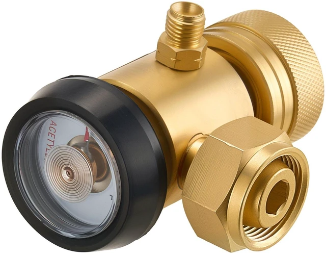 Main image of VEVOR CGA520 Acetylene Regulator for B-Type Tanks, AR-B Air Acetylene Regulator Gauge with 3/8"-24 LH Outlet Connection, Heavy-Duty Brass Body for Welding Brazing Applications
