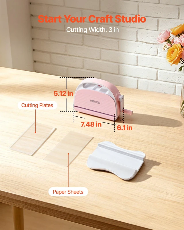 Alt view image 2 of 8 - VEVOR Manual Die Cutting and Embossing Machine, 3" Opening, Portable Die Cut Machine with Cutting Plates, Ergonomic Handle, Easy to Store, for Arts and Crafts, Scrapbooking, Card Making, Crafting