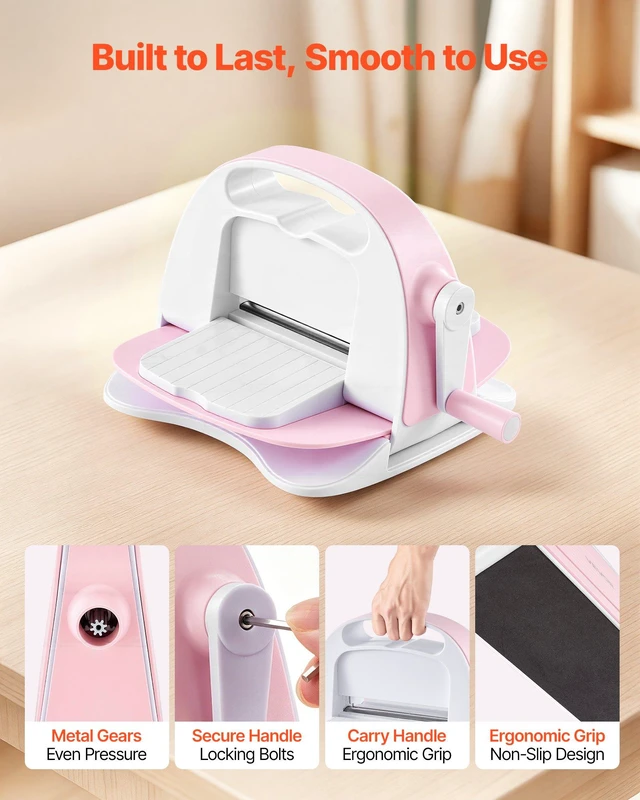 Alt view image 4 of 8 - VEVOR Manual Die Cutting and Embossing Machine, 3" Opening, Portable Die Cut Machine with Cutting Plates, Ergonomic Handle, Easy to Store, for Arts and Crafts, Scrapbooking, Card Making, Crafting