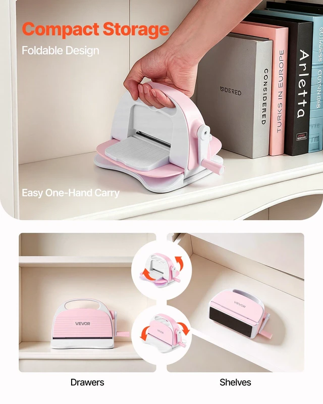 Alt view image 6 of 8 - VEVOR Manual Die Cutting and Embossing Machine, 3" Opening, Portable Die Cut Machine with Cutting Plates, Ergonomic Handle, Easy to Store, for Arts and Crafts, Scrapbooking, Card Making, Crafting