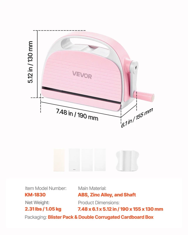Alt view image 7 of 8 - VEVOR Manual Die Cutting and Embossing Machine, 3" Opening, Portable Die Cut Machine with Cutting Plates, Ergonomic Handle, Easy to Store, for Arts and Crafts, Scrapbooking, Card Making, Crafting