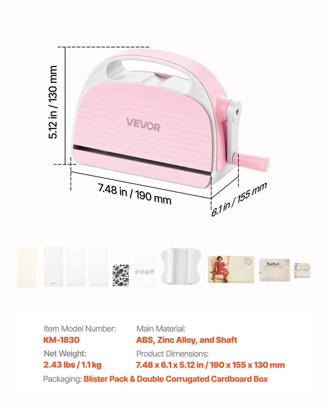 Alt view image 7 of 8 - VEVOR Manual Die Cutting and Embossing Machine, 3" Opening, Portable Die Cut Machine Set with Cutting Dies, Embossing Folders, Paper Sheets, Cutting Plates, for Scrapbooking, Card Making, Crafting