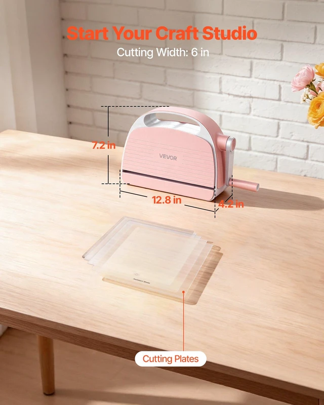 Alt view image 2 of 8 - VEVOR Manual Die Cutting and Embossing Machine, 6" Opening, Portable Die Cut Machine with Cutting Plates, Ergonomic Handle, Easy to Store, for Arts and Crafts, Scrapbooking, Card Making, Crafting