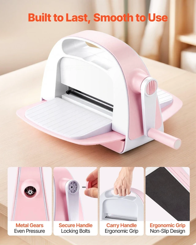Alt view image 4 of 8 - VEVOR Manual Die Cutting and Embossing Machine, 6" Opening, Portable Die Cut Machine with Cutting Plates, Ergonomic Handle, Easy to Store, for Arts and Crafts, Scrapbooking, Card Making, Crafting